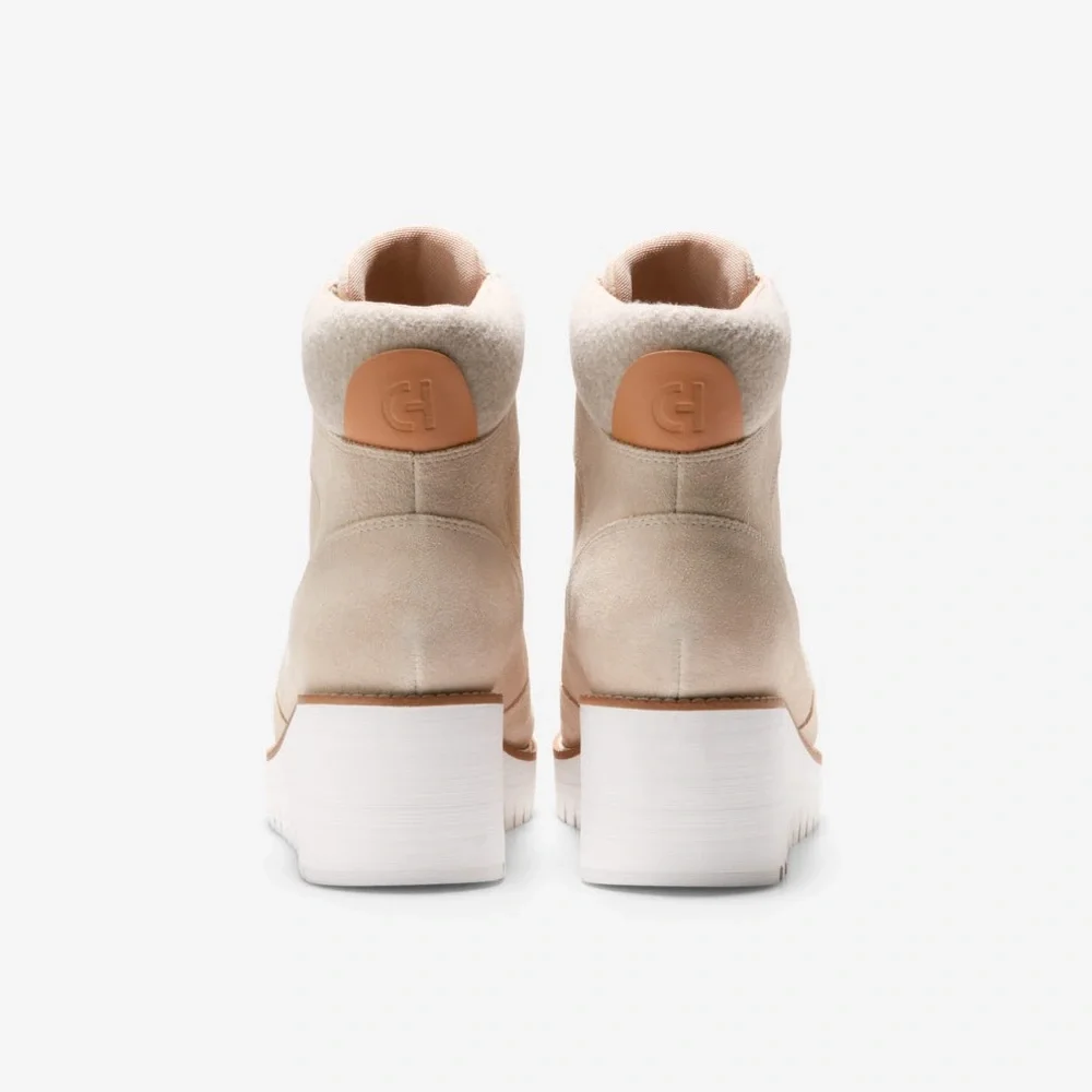 Cole Haan ZERØGRAND City Wedge Hiker Boots – Light Sesame – Size 9.5 – New - Picture 3 of 16